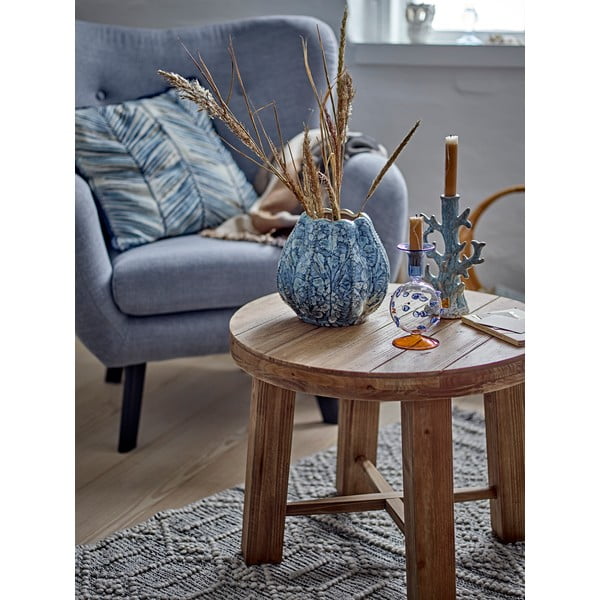 Kulatý konferenční stolek v dekoru exotického dřeva v tmavě přírodní barvě ø 60 cm Emmett – Bloomingville-image-1