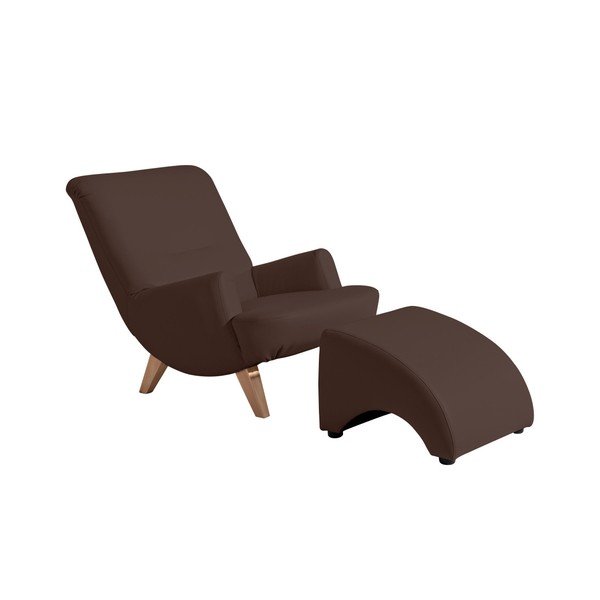 Hnědá podnožka z imitace kůže Max Winzer Brandford-image-2
