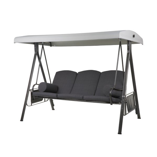 Černá kovová zahradní houpačka Salerno - Dajar-image-1