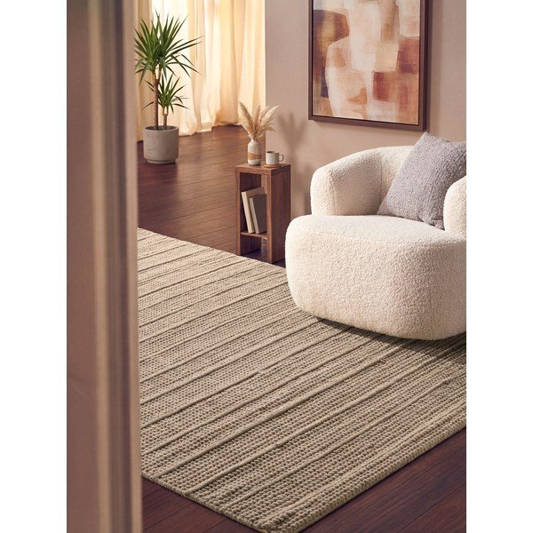 Béžový ručně tkaný vlněný koberec 80x150 cm Camden Parker – Ted Baker-image-1