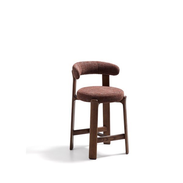 Hnědá/v tmavě přírodní barvě barová židle z jasanového dřeva (výška sedáku 65 cm) Granite – Kave Home