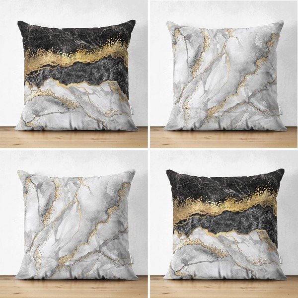 Sada 4 povlaků na polštáře Minimalist Cushion Covers Marble, 45 x 45 cm-image-1
