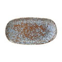 Modro-hnědý kameninový servírovací talíř Bloomingville Paula, 23,5 x 12,5 cm