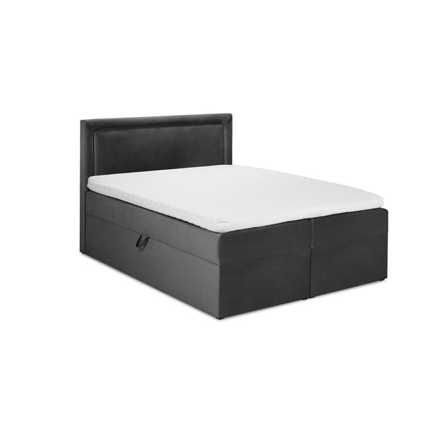 Tmavě šedá boxspring postel s úložným prostorem 180x200 cm Yucca – Mazzini Beds