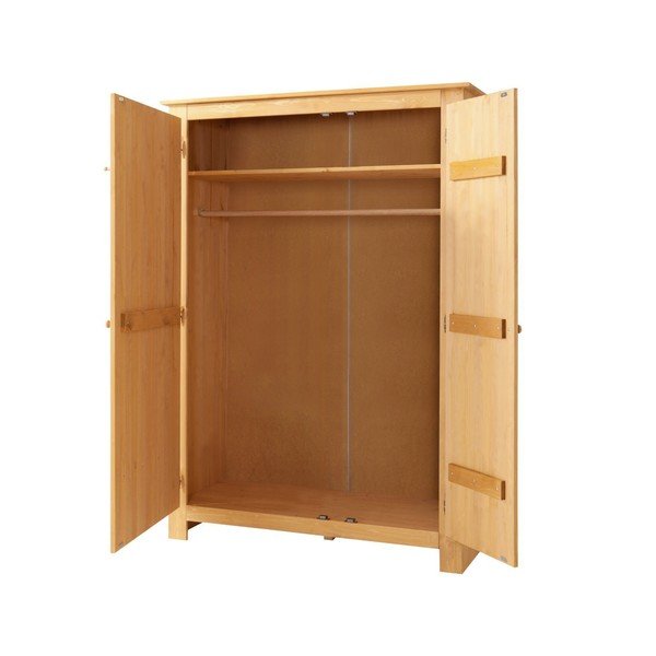 Šatní skříň z borovicového dřeva se zrcadlem v přírodní barvě 120x170 cm Bertram – Støraa-image-2