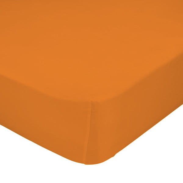 Oranžové elastické prostěradlo HF Living Basic, 180 x 200 cm