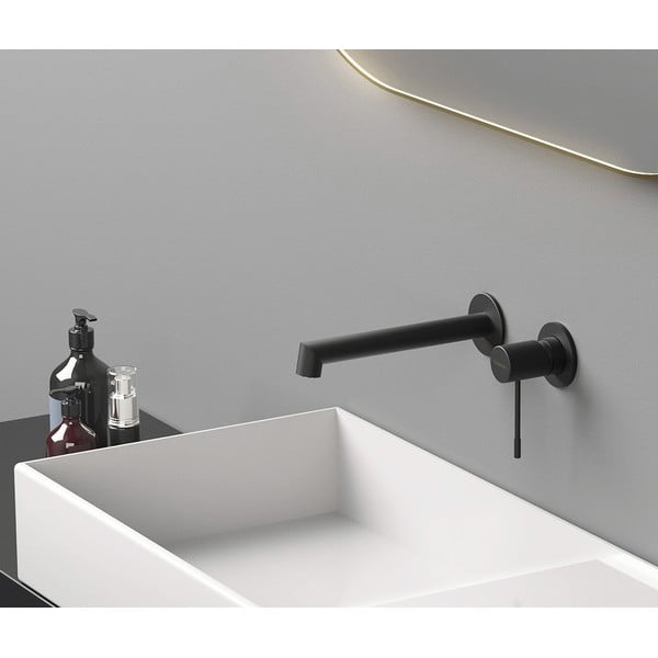 Matně černá podomítková umyvadlová baterie (1 výstup) Solaris – Sapho-image-1