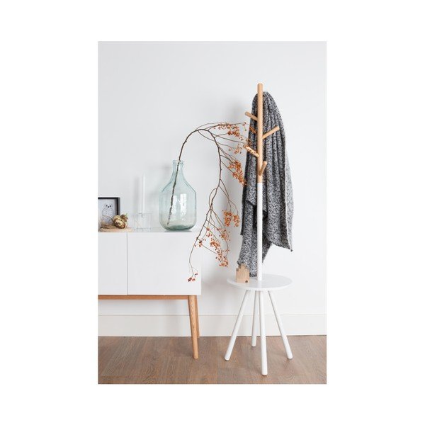 Bílý věšák s odkládacím prostorem Zuiver Table Tree-image-1