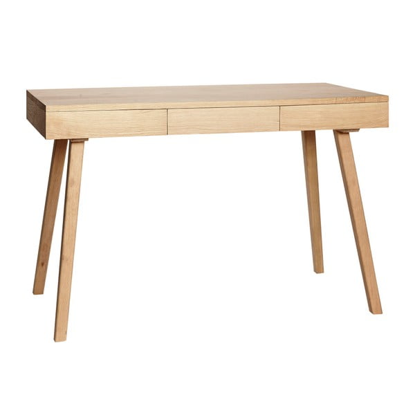 Pracovní stůl z dubového dřeva se 3 zásuvkami Hübsch Keld