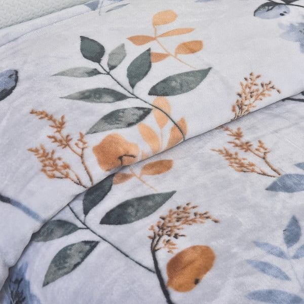 Šedomodré povlečení na jednolůžko z mikroplyše 140x200 cm Greta – My House-image-2