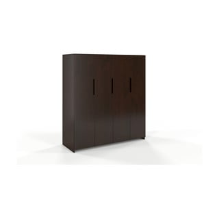 Tmavě hnědá šatní skříň z bukového dřeva 170x180 cm Bergman - Skandica