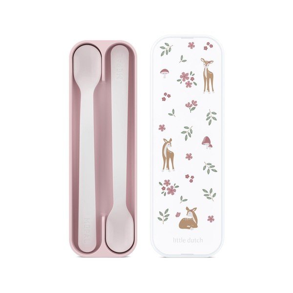 Světle růžové plastové dětské lžičky v sadě 2 ks Fairy Garden – Mepal