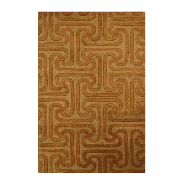 Vlněný koberec Twist Camel Gold, 153x244 cm