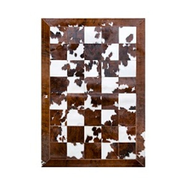 Hnědo-bílý koberec z pravé kůže Pipsa Normand Cow, 140x200 cm