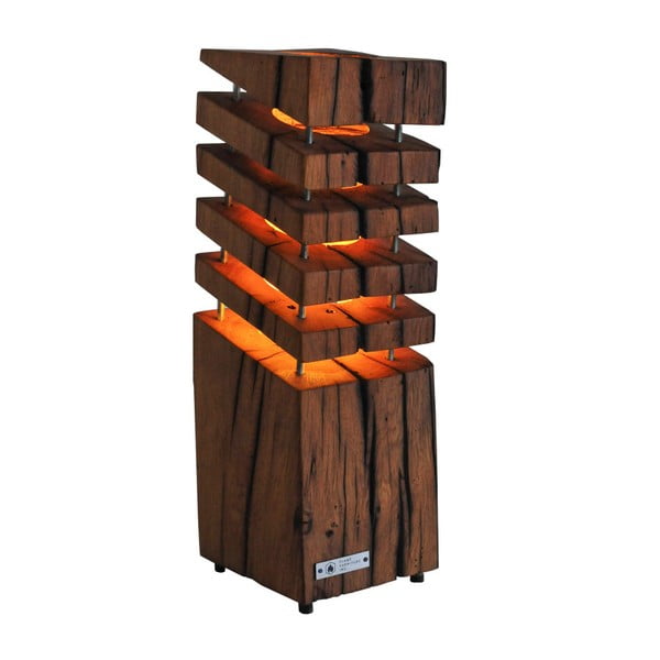 Stolní lampa z rekultivovaného dubového dřeva FLAME furniture Inc. Quadro