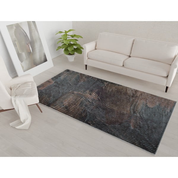 Tmavě zelený pratelný koberec 80x150 cm – Vitaus-image-1