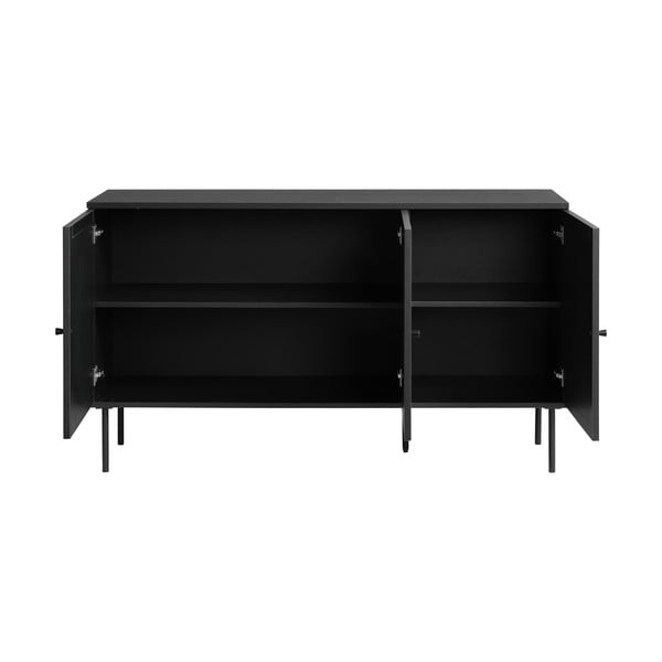 Černá nízká komoda v dekoru dubu 140x80 cm Pensacola – Unique Furniture-image-2