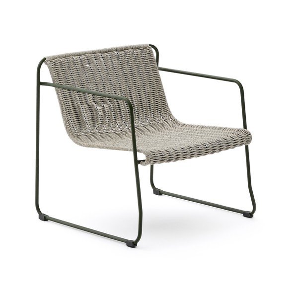 Šedozelené kovové zahradní křeslo Maurina – Kave Home