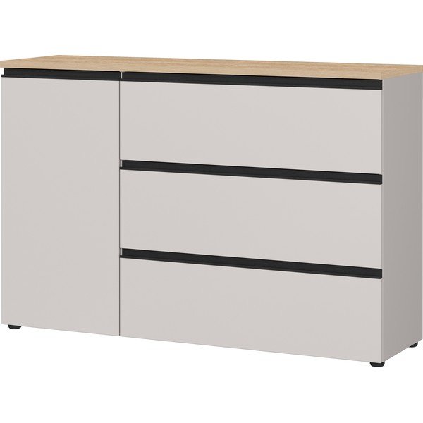 Šedobéžová/ve světle přírodní barvě komoda 135x91x41 cm Cormano – Germania