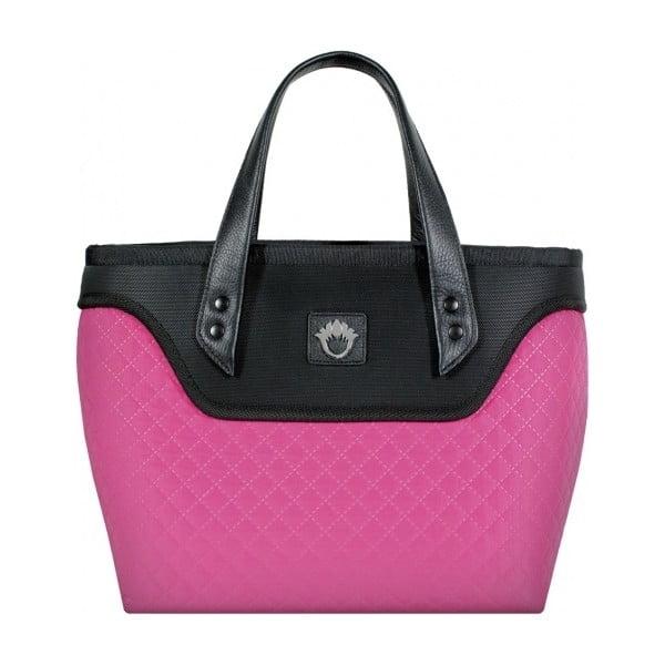 Kufříková kabelka Flowerbag, růžovo-černá