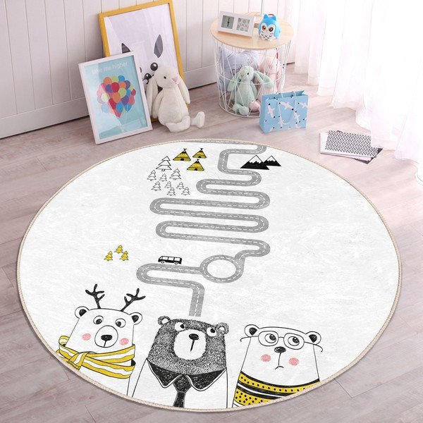 Bílý dětský koberec ø 100 cm Comfort – Mila Home-image-3