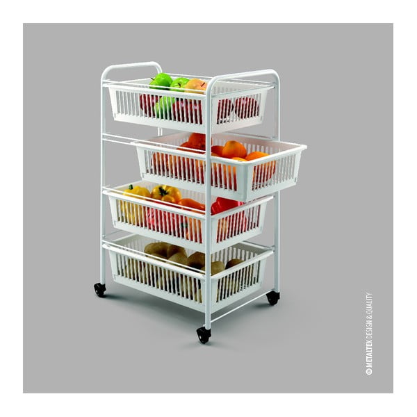 Pojízdný regál se 4 košíky Metaltex India, délka 35 cm-image-1