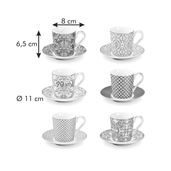 Porcelánové šálky ve zlaté barvě v sadě 6 ks My Coffee – Tescoma-image-3