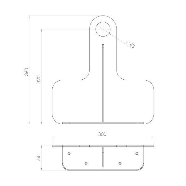 Černý ocelový závěsný podstavec pod umyvadlo 30x7 cm Tetris – Sapho-image-3