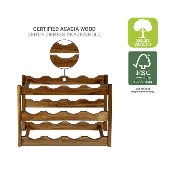 Regál na víno z masivu akácie v přírodní barvě počet lahví 12 42x28x21 cm Fondi – Wenko-image-4