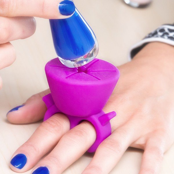 Fialový držák laku na nehty InnovaGoods Home Nail Salon-image-4