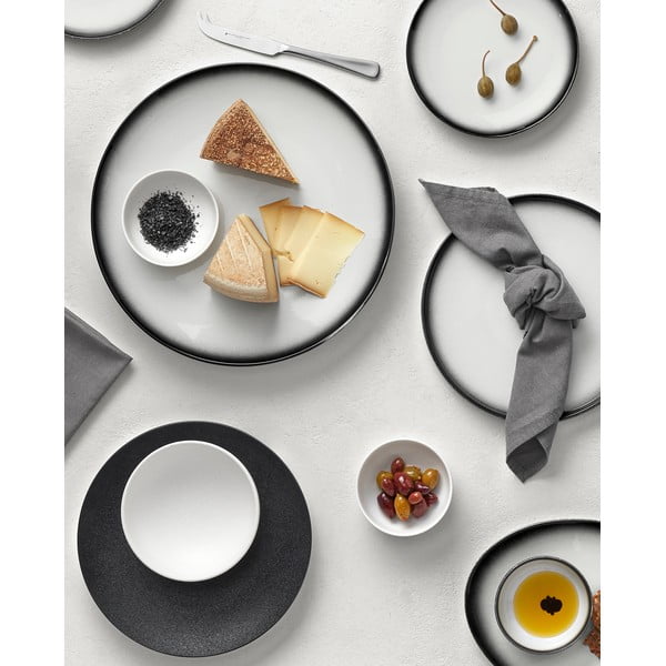 Bílo-černý keramický oválný talíř Maxwell & Williams Caviar, 35 x 25 cm-image-2