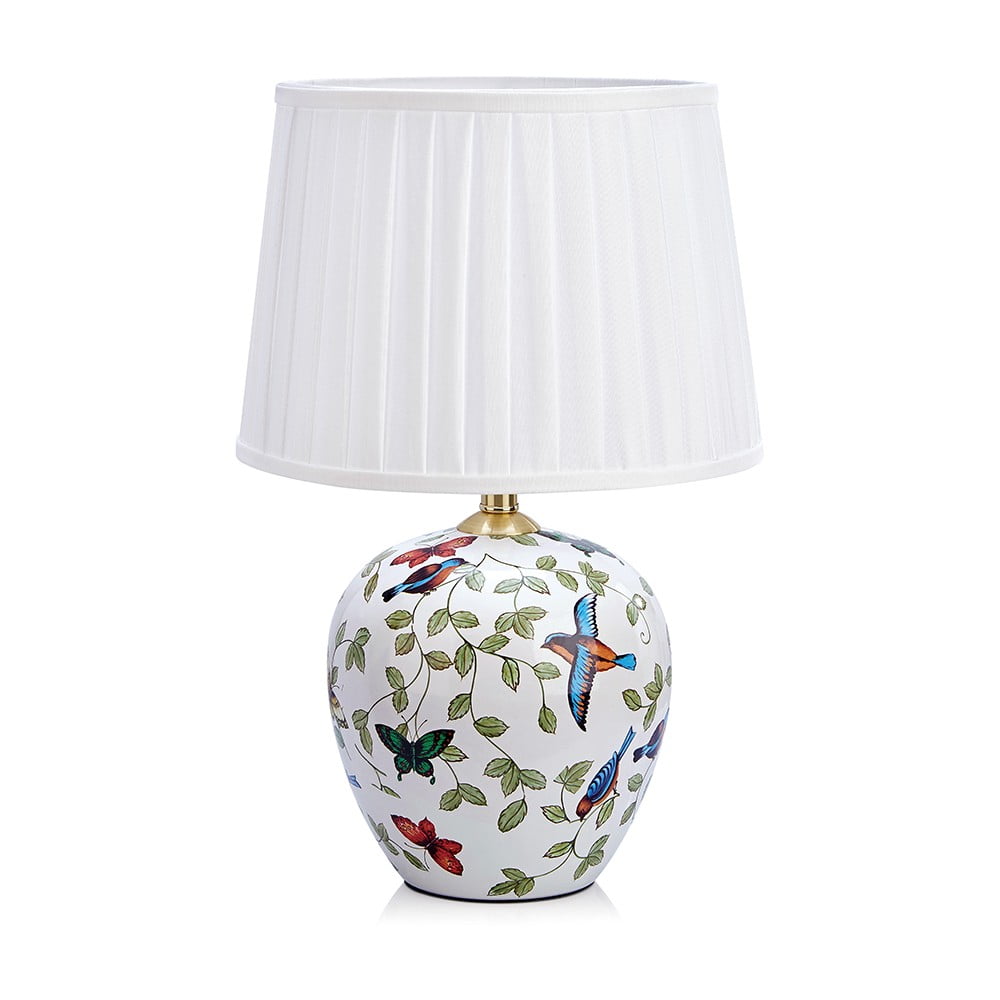 Bílá stolní lampa s textilním stínidlem (výška 48 cm) Mansion – Markslöjd