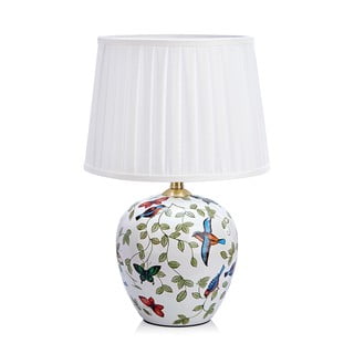 Bílá stolní lampa s textilním stínidlem (výška 48 cm) Mansion – Markslöjd