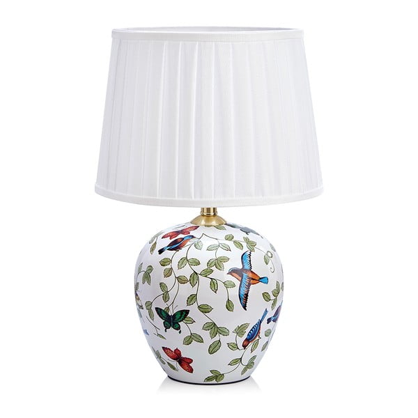 Bílá stolní lampa s textilním stínidlem (výška 48 cm) Mansion – Markslöjd