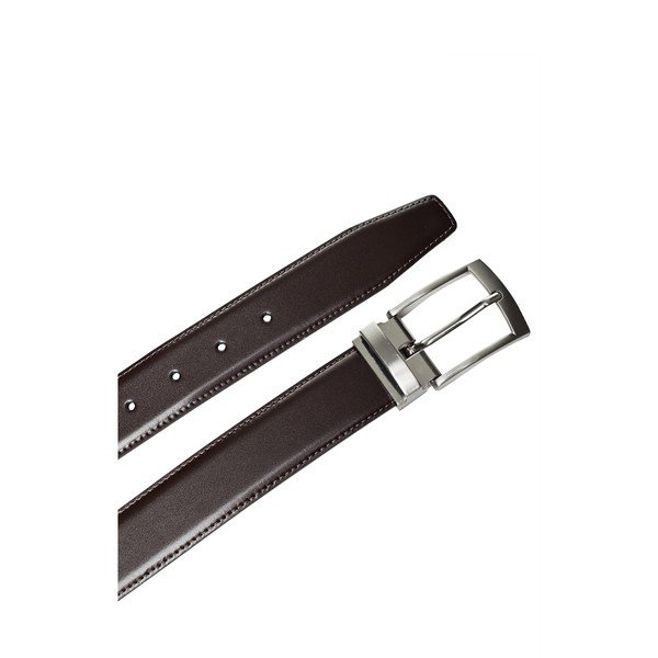 Tmavě hnědý kožený pánský pásek Ferruccio Laconi Odin, délka 100 cm-image-2