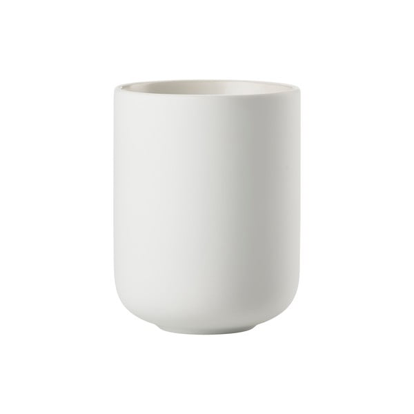 Bílý kameninový kelímek na zubní kartáčky Sensu – Zone