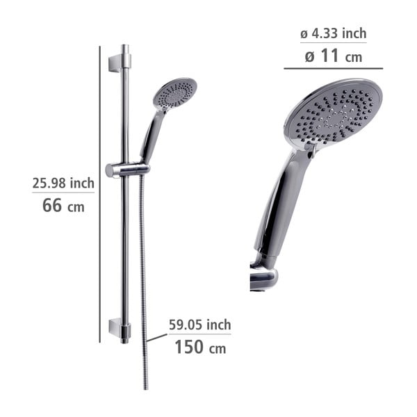 Sprchový set z nerezové oceli v leskle stříbrné barvě 66 cm Young – Wenko-image-1