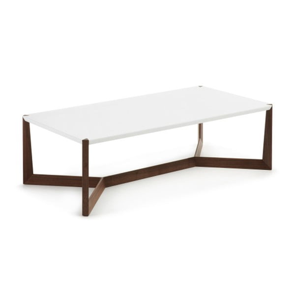 Bílý konferenční stolek s tmavými nohami La Forma Duplex
