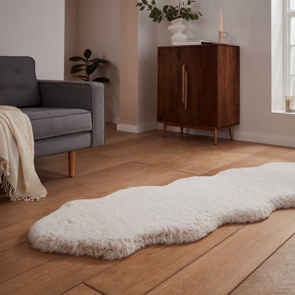 Krémový syntetický běhoun 60x180 cm Super Teddy – Think Rugs-image-2