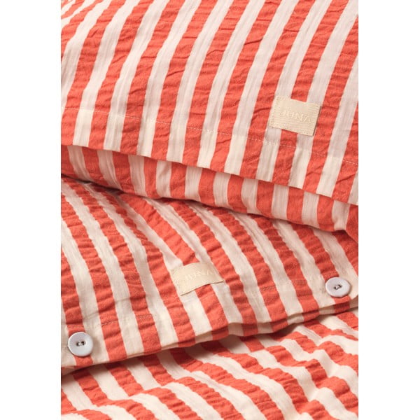 Krepové povlečení na jednolůžko v béžovo-cihlové barvě 140x200 cm Bæk&Bølge – JUNA-image-3