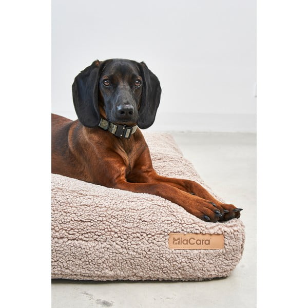 Béžová matrace pro psa z materiálu bouclé 120x90 cm Senso Greige L – MiaCara-image-2