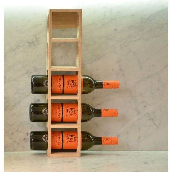 Stojan na 5 lahví vína z dubového dřeva Wireworks Wine-image-1