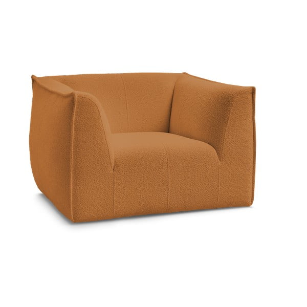 Křeslo z textilie bouclé v hořčicové barvě Giorgia – Bobochic Paris