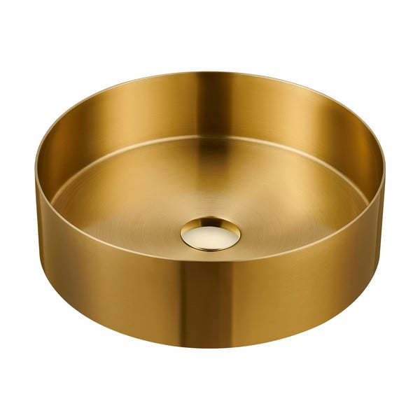 Kulaté umyvadlo nerezové ve zlaté barvě ø 38 cm Aurum – Sapho