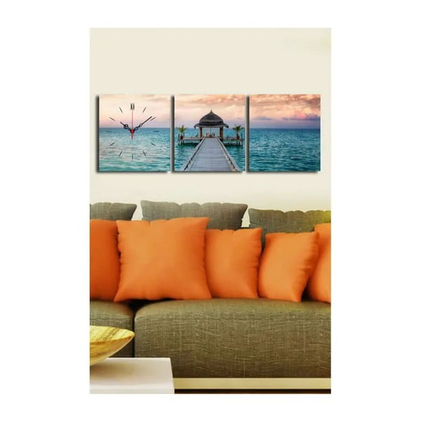 Obrazové hodiny Na mole, 90 x 28 cm-image-1