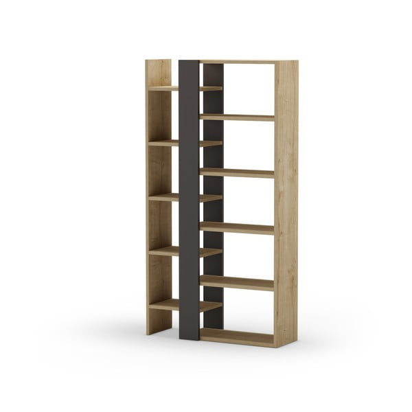 Knihovna v dekoru dubu v černo-přírodní barvě 80x152 cm Axel – Marckeric-image-3