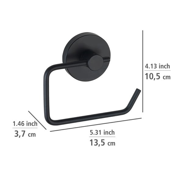 Černý držák na toaletní papír Wenko Vacuum-Loc® Milazzo-image-1