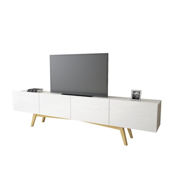 Bílý TV stolek Magenta Home Lou, šířka 240 cm