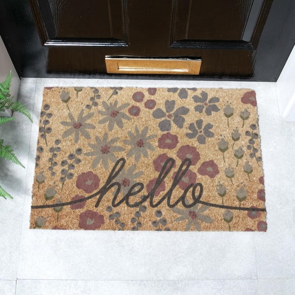 Rohožka z kokosového vlákna 40x60 cm Hello Scribbly Floral – Artsy Doormats-image-2