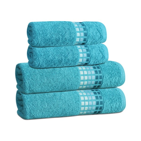 Modrý bavlněný ručník 50x100 cm Darwin – My House-image-2